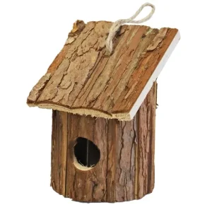 BROEDHUIS HOUT ROND SCHUINDAK 16CM