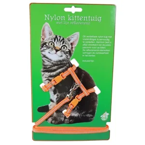 KITTENTUIG NYLON + LIJN NEON ORANJE.