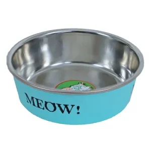 KATTEN EETBAK RVS MEOUW 11CM MINT