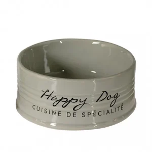 HONDEN EETBAK HAPPY DOG 18,5CM GRIJS