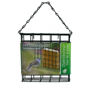 VOGEL VETBLOK HOUDER METAAL GROEN 12CM